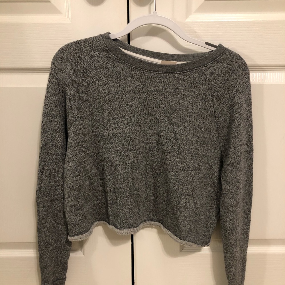 Grey Cropped Sweatshirt